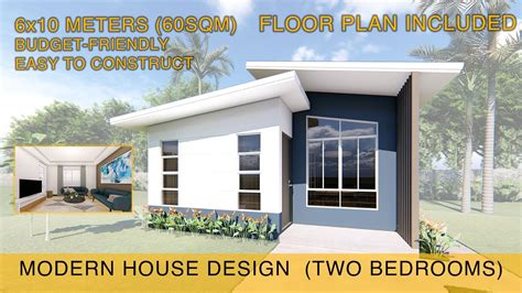 Small House Design Idea X Meters Sqm With Two Bedrooms Youtube