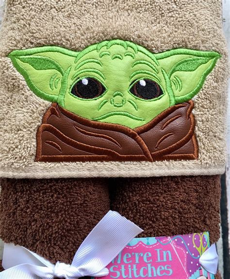 Baby Yoda Hooded Towel Star Wars Towel Pool Towel Beach Etsy