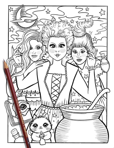 Hocus Pocus Coloring Page Halloween Coloring Page Hocus Pocus Fun