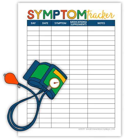 Free Printable Symptom Tracker Printable