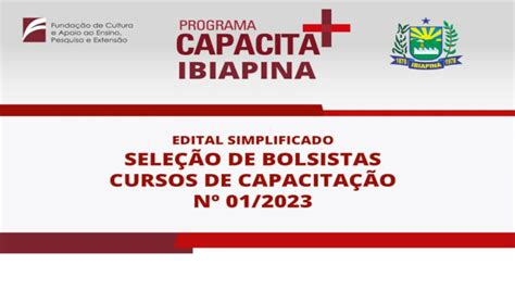 EDITAL SIMPLIFICADO DE SELEÇÃO DE BOLSISTAS PARA CURSOS DE CAPACITAÇÃO