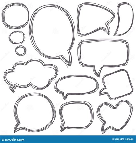 Doodle Speech Bubbles Different Sizes And Forms Stock Vector Image