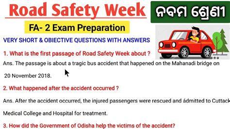 Road Safety Week Class English Short Questions Answers Discussion By