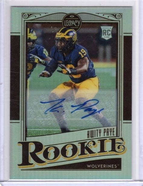 Kwity Paye Panini Legacy Rookies Premium Penmanship Silver Rookie