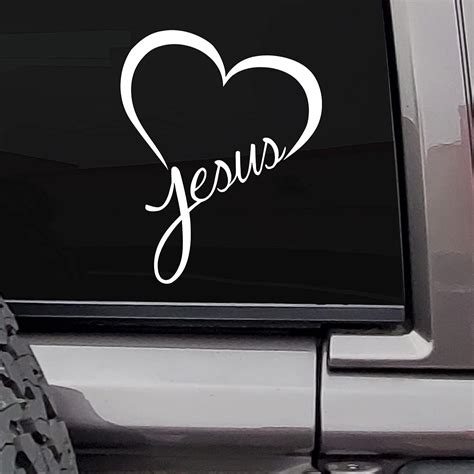 Amazon Vool Jesus Heart Vinyl Decal Sticker Cars Trucks Vans