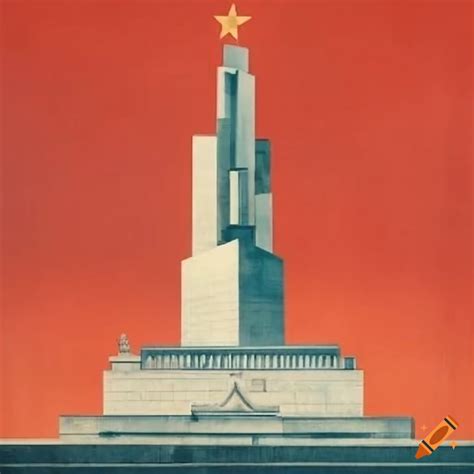 Soviet Propaganda Poster With Stalinist Architecture On Craiyon