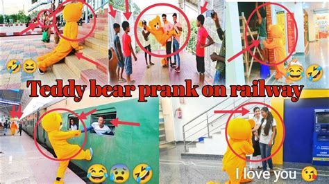 Teddy Bear Prank On Railway And Big Shopping Mall 😂public Crazy