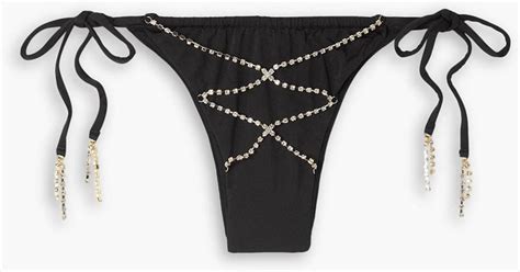 Agent Provocateur Wilona Crystal Embellished Bikini Briefs In Black Lyst