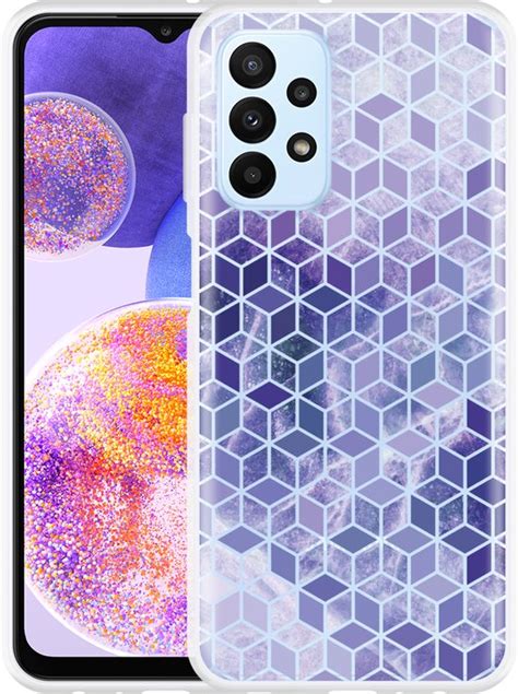 Samsung Galaxy A Hoesje Paars Hexagon Marmer Designed By Cazy Bol