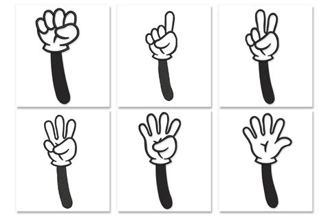 Cartoon Hand Numbers Gesture Counting · Creative Fabrica