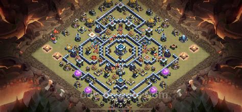 Best Anti 3 Stars War Base Th13 With Link Anti Air Electro Dragon