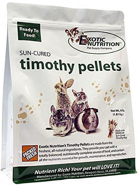 Exotic Nutrition Timothy Pellets 4 Lb Supplemental Food For