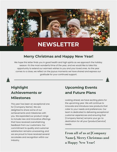 Modern Design Merry Christmas Newsletter Template Venngage