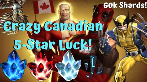 Crazy Canadian 5 Star Crystal Luck 60k Shards Featured Dual Class Marvel Contest Of