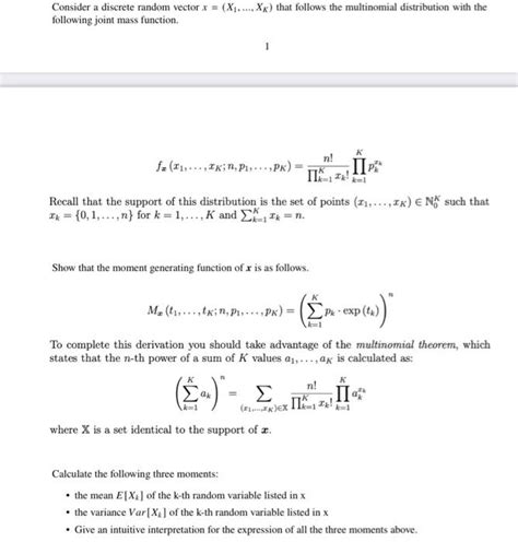 Solved Consider A Discrete Random Vector X X Xk That Chegg