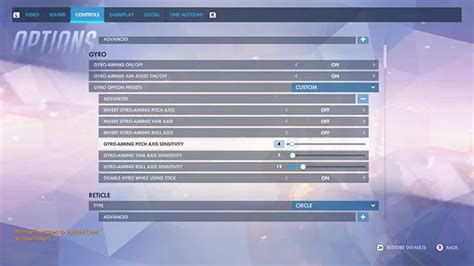 Overwatch Switch Gyro Controls How To Disable Them Or Turn Them Down