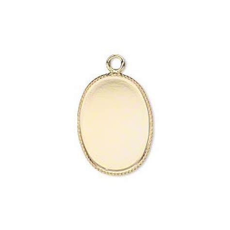 18x13mm Gold Plated Oval Bezel Cup Drops BASEMETAL BEZELS FRAMES