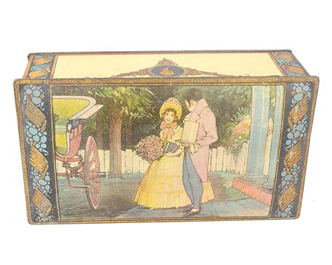 Lovely Vintage Tin Victorian Couple Man Woman Decorative Canco Etsy