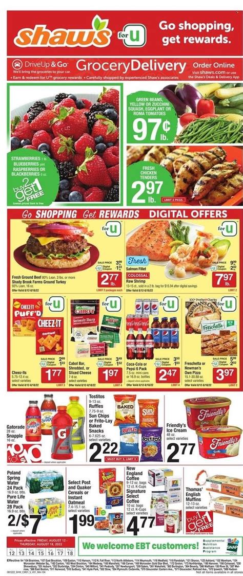 Shaws Ma Me Nh Ri Vt Weekly Ad Flyer Specials August To