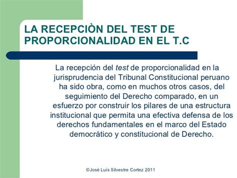 El Test De Proporcionalidad