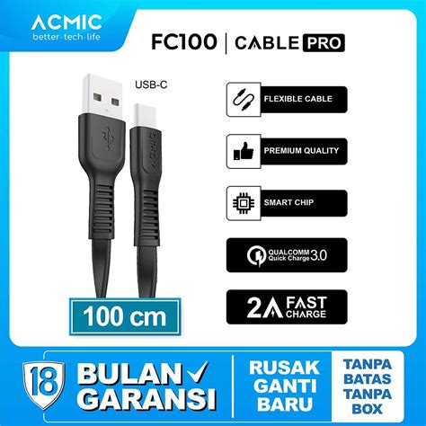 Jual ACMIC FC100 Kabel Data Charger USB Type C 100cm Fast