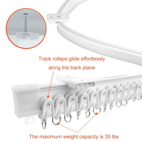 Super More 16½ FT Bendable Curtain Track Ceiling Mounted Straight