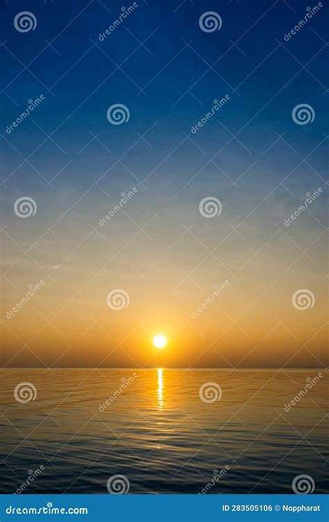 Sunset sky on the lake stock photo. Image of minimal - 283505106