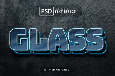 Glass 3d Text Effect Editable Graphic By Aglonemadesign · Creative Fabrica