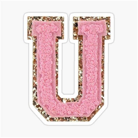 Preppy Pink Varsity Letter U Sticker For Sale By Ktp Lettering