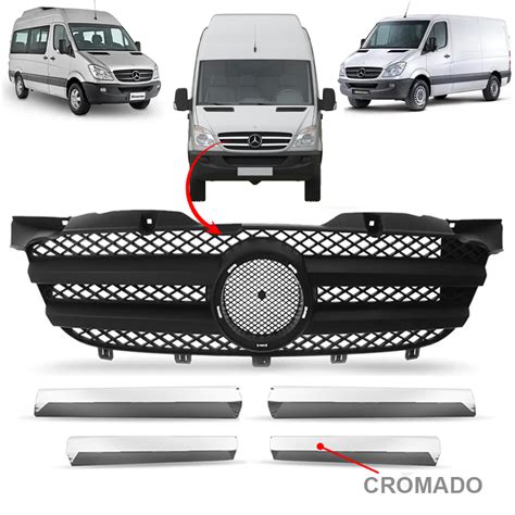 KIT GRADE DIANTEIRA FRISOS MERCEDES BENZ SPRINTER 2012 2013 2014 2015