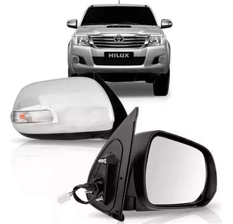 Retrovisor Hilux 2012 À 2015 Elét Retrátil C Pisca Capa Crom