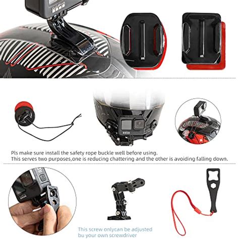 Surewo Motorcycle Helmet Chin Mount Kits Compatible With Gopro Hero 10