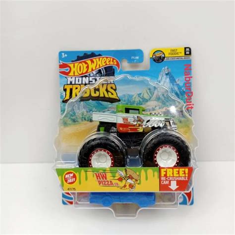 Promo HOT WHEELS MONSTER TRUCKS CAR 1 64 MATTEL HOTWHEELS LUTOFIA HW Pizza Diskon 50 Di
