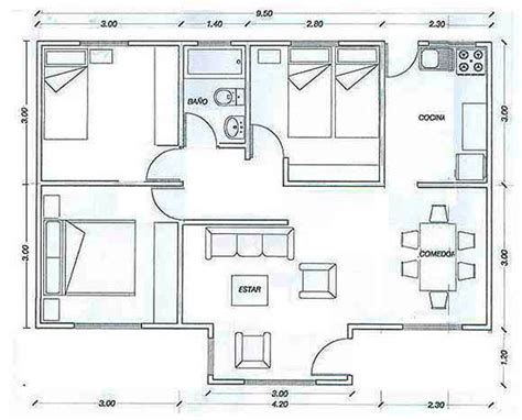 Plano De Casa B Sico Con Medidas De M Y Dormitorios