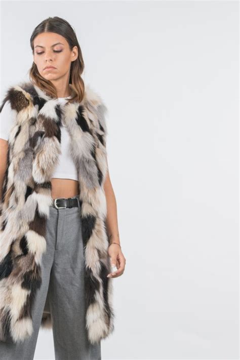 Cropped Fox Fur Vest 100 Real Fur Haute Acorn