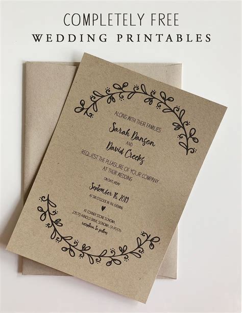 Free Printable Rustic Wedding Invitation Suite Edit Your Name And Info