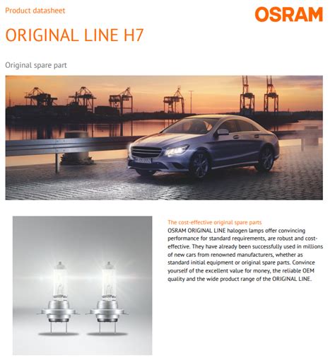 Osram Original Line H V W Halogen Headlight Lamp Osram Osram