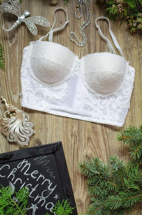 Fashion Red Panties And Bra Set As A Christmas Gift On The White Stock Photo Image Of Lingerie