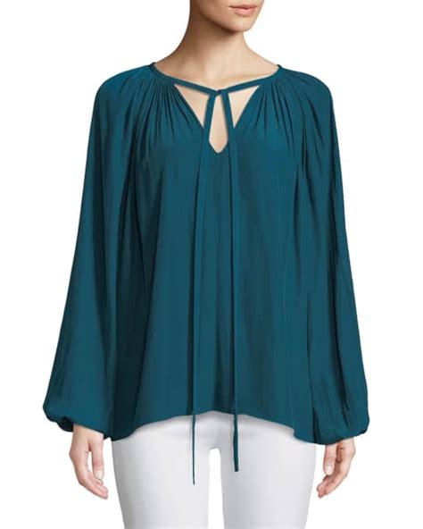 Ramy Brook Paris V Neck Peasant Blouse Neiman Marcus