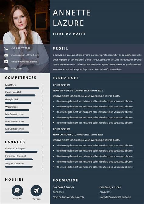 Modele De Cv Gratuit Pour 2023 Cv Word Powerpoint Images