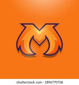 M Letter Mark Esport Logo Stock Vector Royalty Free