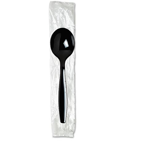 Dixie Individually Wrapped Spoons Plastic Black Carton