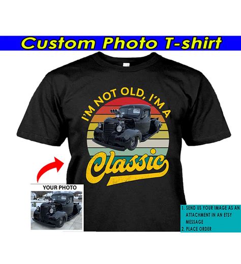 Funny Classic Vintage Car Hot Rod Personalized Photo T Shirt Muscle