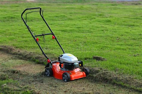 Lawn Mower Cutting Grass Stock Image Image Of Science 52187375