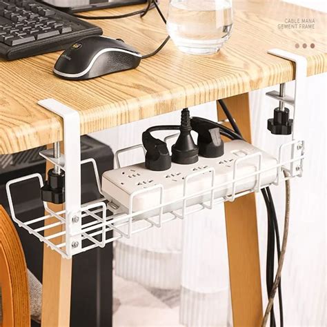 Sob Desk Wire Storage Rack Organizador De Cabos Bandeja De Cabos Mesa