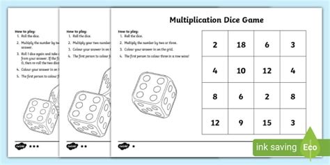 Multiplication Math Games | Dice Games | Grades 5-6 - Twinkl