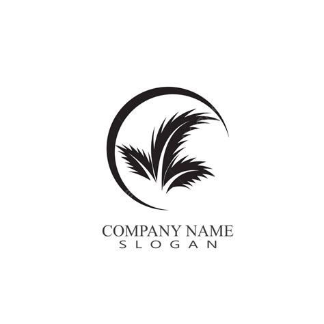 Palm Tree Summer Logo Template Black Palm Tree Style Vector, Black ...