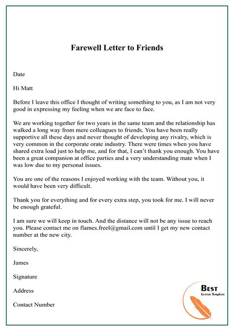 Farewell Letter to Friends-01 – Best Letter Template