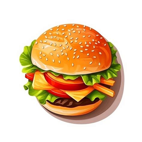 Un Dibujo De Una Hamburguesa Con Queso Y Lechuga Imagen Premium