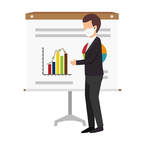 stock market variation by covid 19 with businessman and infographic ... 